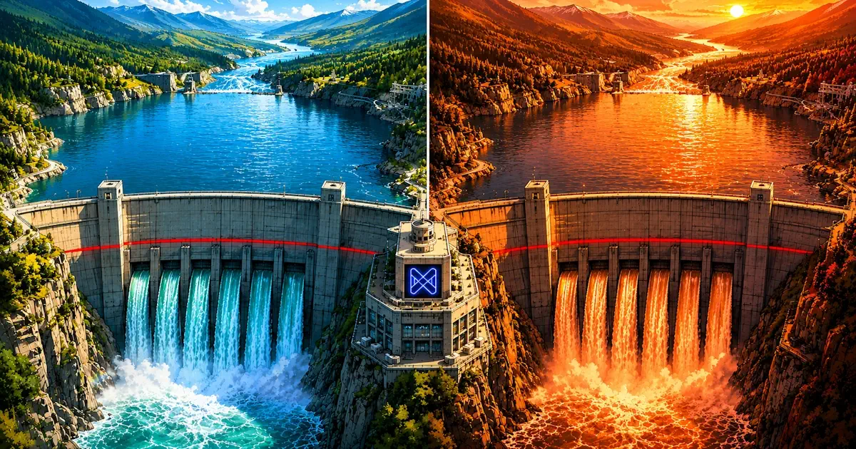Hydroelectric dams comparing static and trailing drawdown.